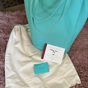 RARE! Tiffany & Co Blue Leather Tote/Bucket bag - PRISTINE condition